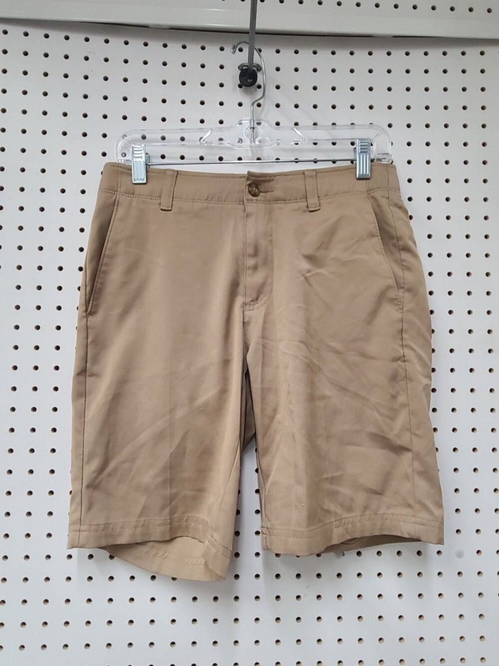 PGA Tour Mens Flat-Front Khaki Shorts Size 30 Made In Kenya